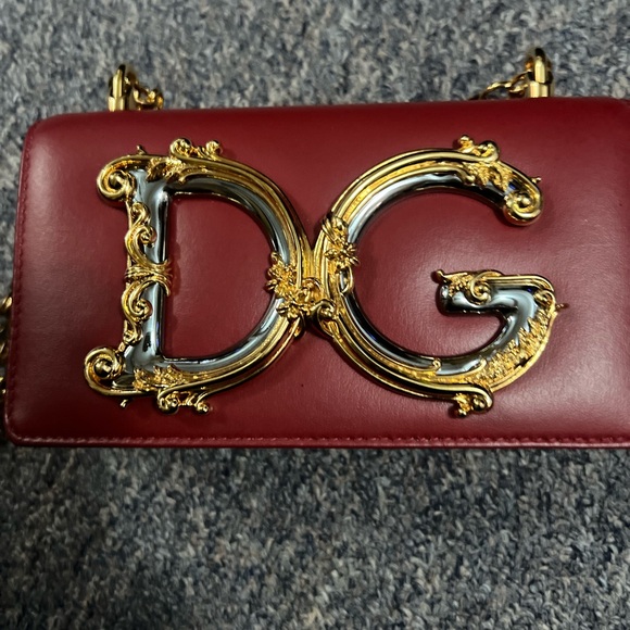 Dolce & Gabbana Red Crossbody Bag with Gold Chain - Picture 9 of 13